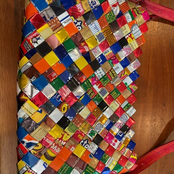 Nahui Ollin Handcrafted Sustainable Recycled Tutti Fruitti Shoulder Bag - Picture 4 of 12